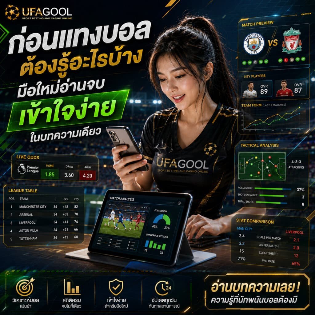 ก่อนแทงบอลต้องรู้อะไรบ้าง UFAGOOL มือใหม่อ่านจบเข้าใจง่ายในบทความเดียว