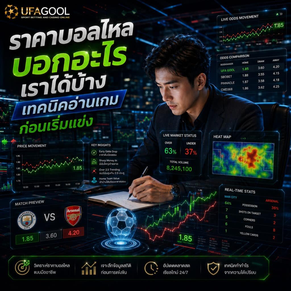 ราคาบอลไหลบอกอะไรเราได้บ้าง เทคนิคอ่านเกมก่อนเริ่มแข่ง